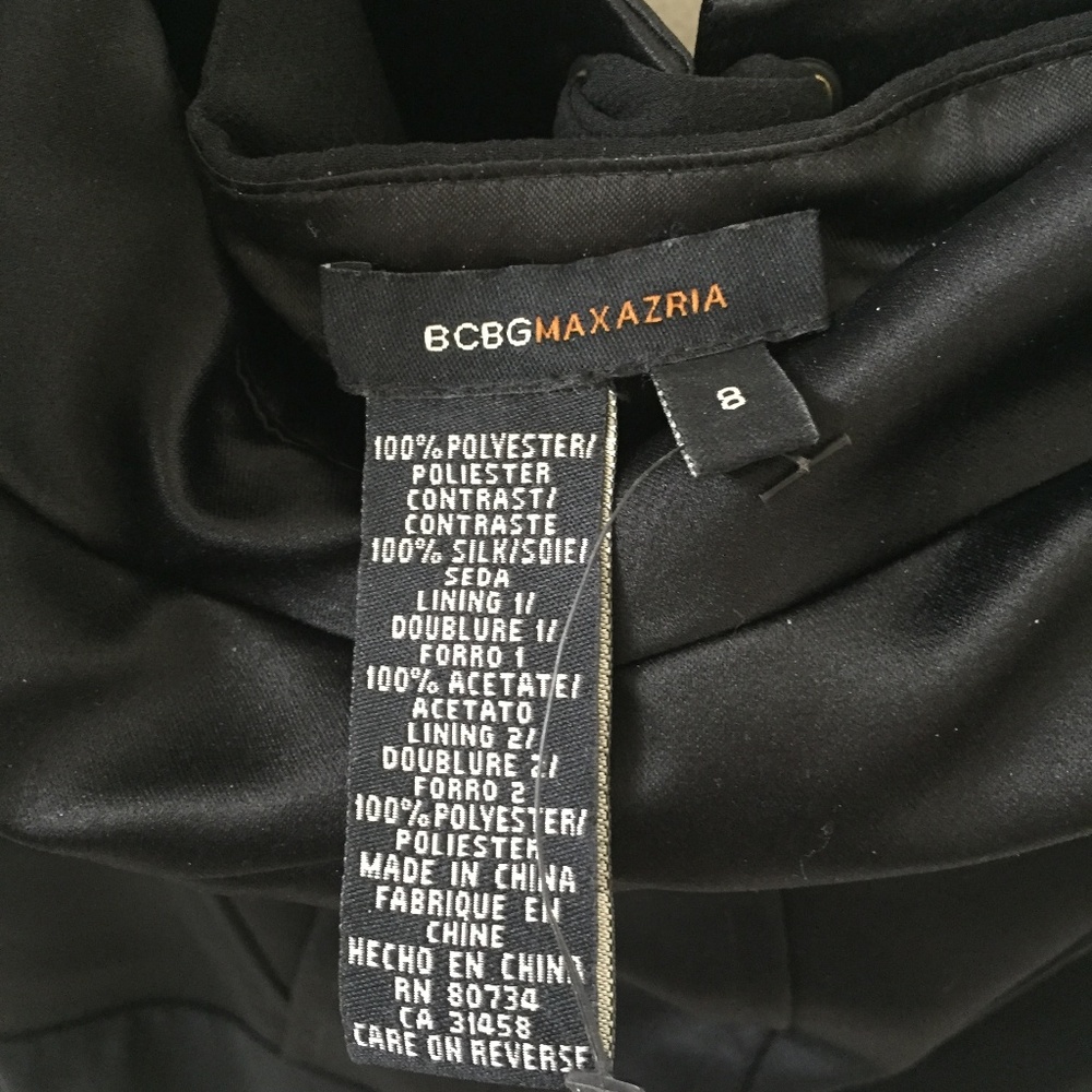 NWOT BCBG MaxAzria Black Lace Up Corset Style Chiffon Dress Retail $375 - Picture 7 of 8